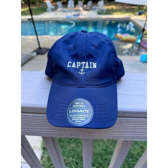 Legacy Athletic Other - Legacy Athletic Captain Nautical Embroidered Navy Blue Hat Adjustable Unisex